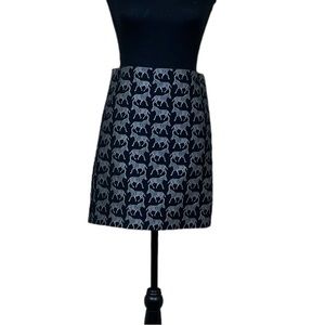 EUC J Crew Factory Jaquard Zebra Print Mini Skirt (T)